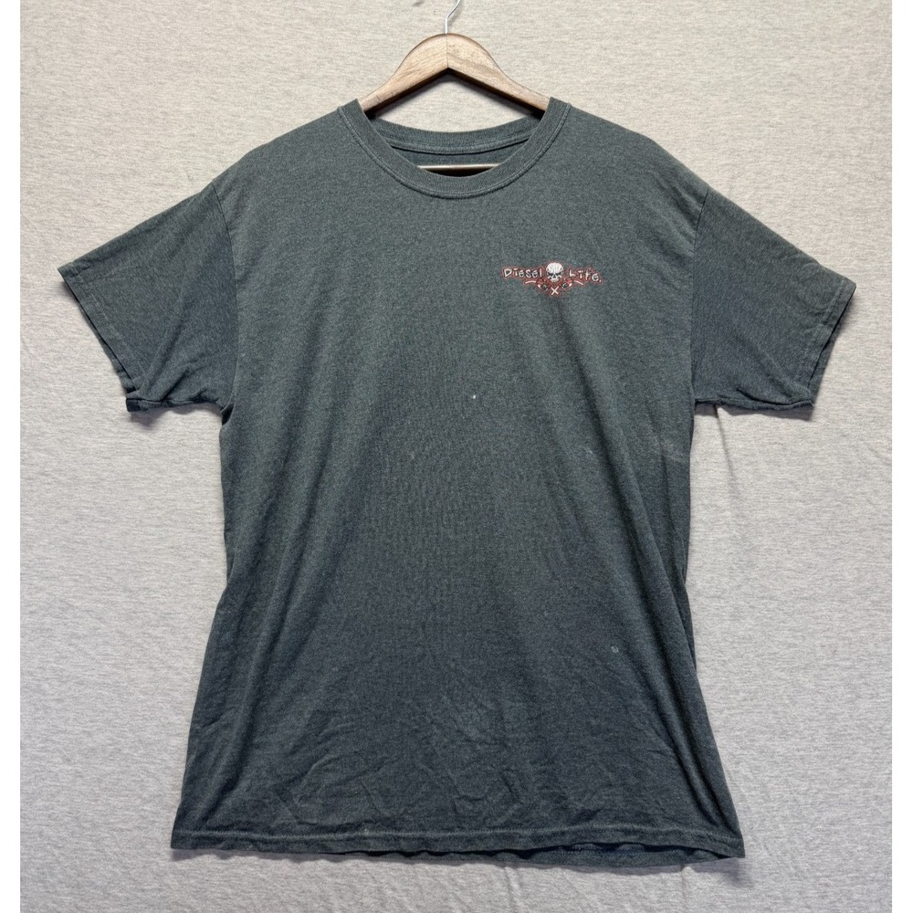 Diesel Life T Shirt Mens Large Charcoal Gray Turn & Burn To Money To Earn‎
